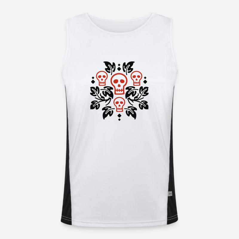 "Tag der Toten" Totenschädel Funktionelles Kontrast-Tank Top für Männer 