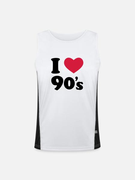 90's - Funktionelles Kontrast-Tank Top für Männer - Weiß/Schwarz