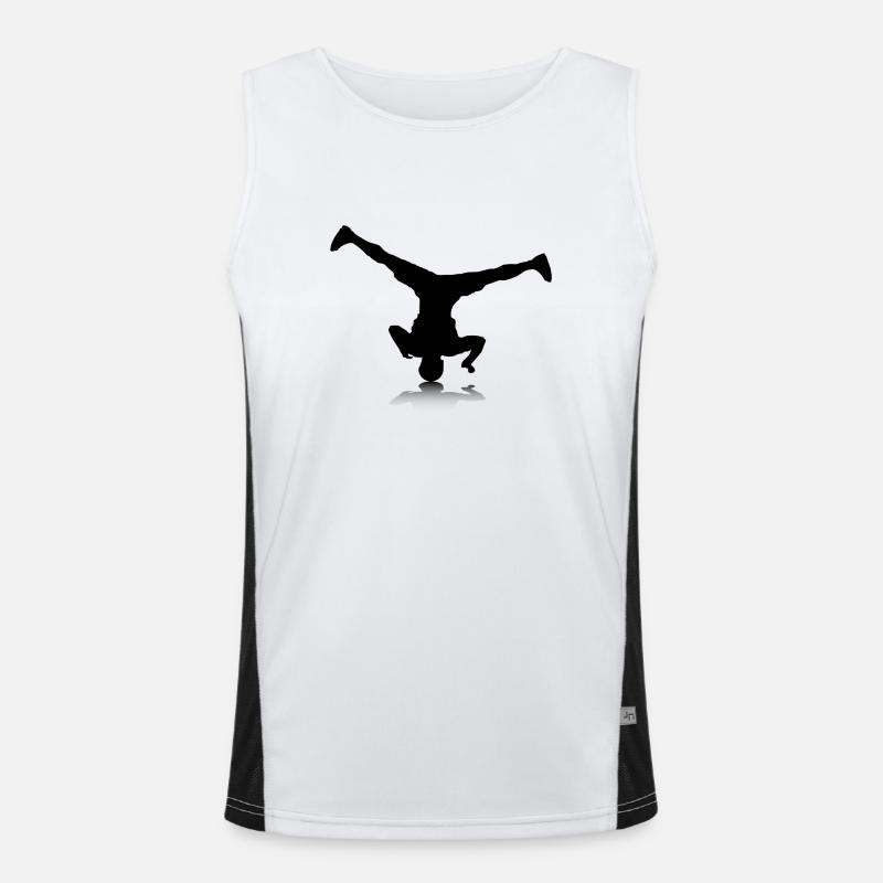 Breakdancer (spin) - Men's Functional Contrast Tank Top  - white/black