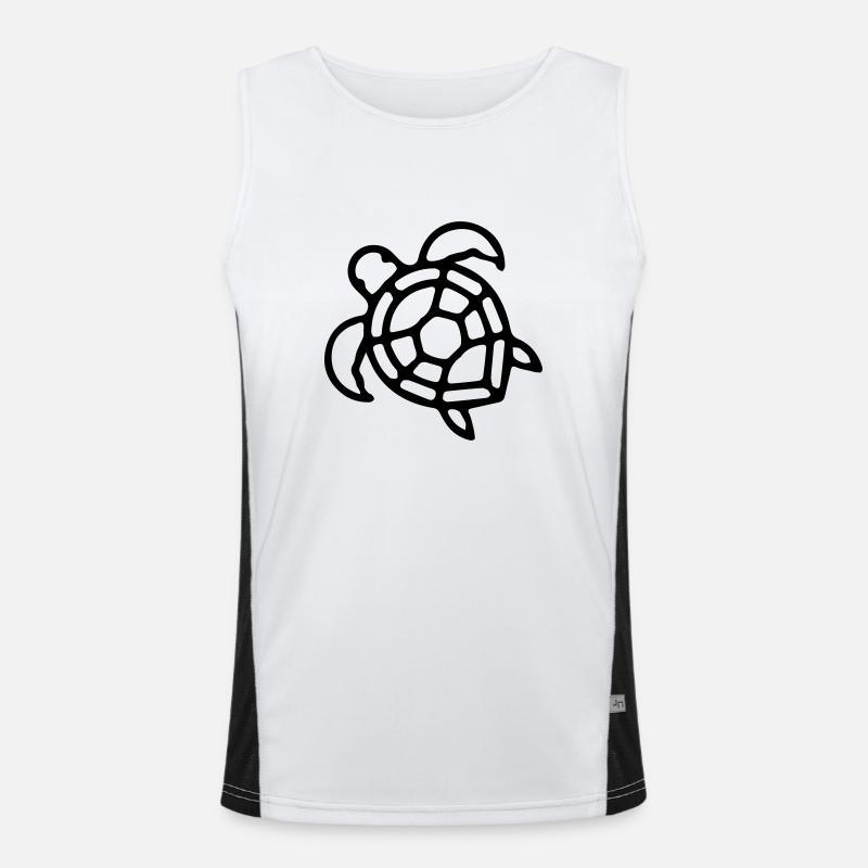 Schildkröte Outlines Funktionelles Kontrast-Tank Top für Männer 