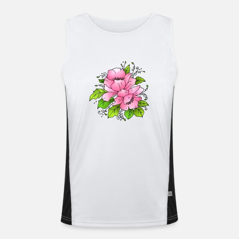 Fleurs de rose Débardeur respirant contrasté Homme 