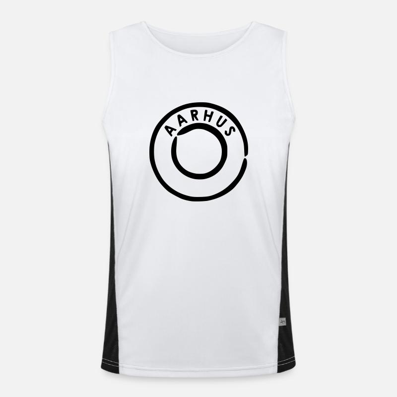 Aarhus - Men's Functional Contrast Tank Top  - white/black