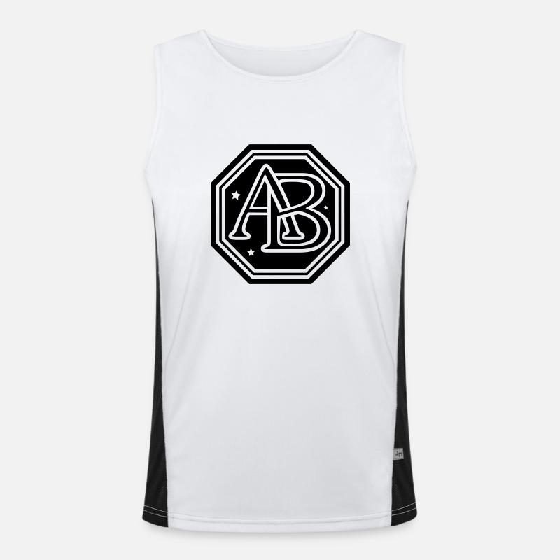 ab monogram letters Men's Functional Contrast Tank Top 
