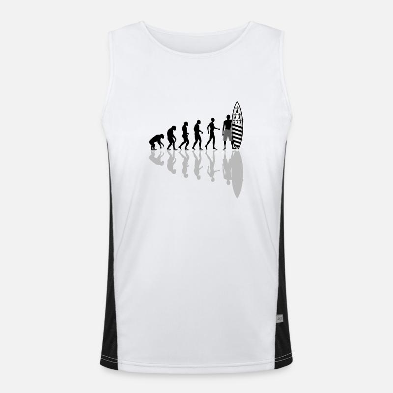 breizh surfing 02 - Men's Functional Contrast Tank Top  - white/black