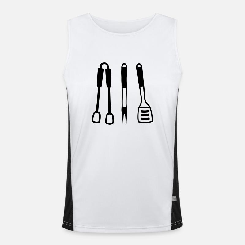 Grill Tools - Men's Functional Contrast Tank Top  - white/black