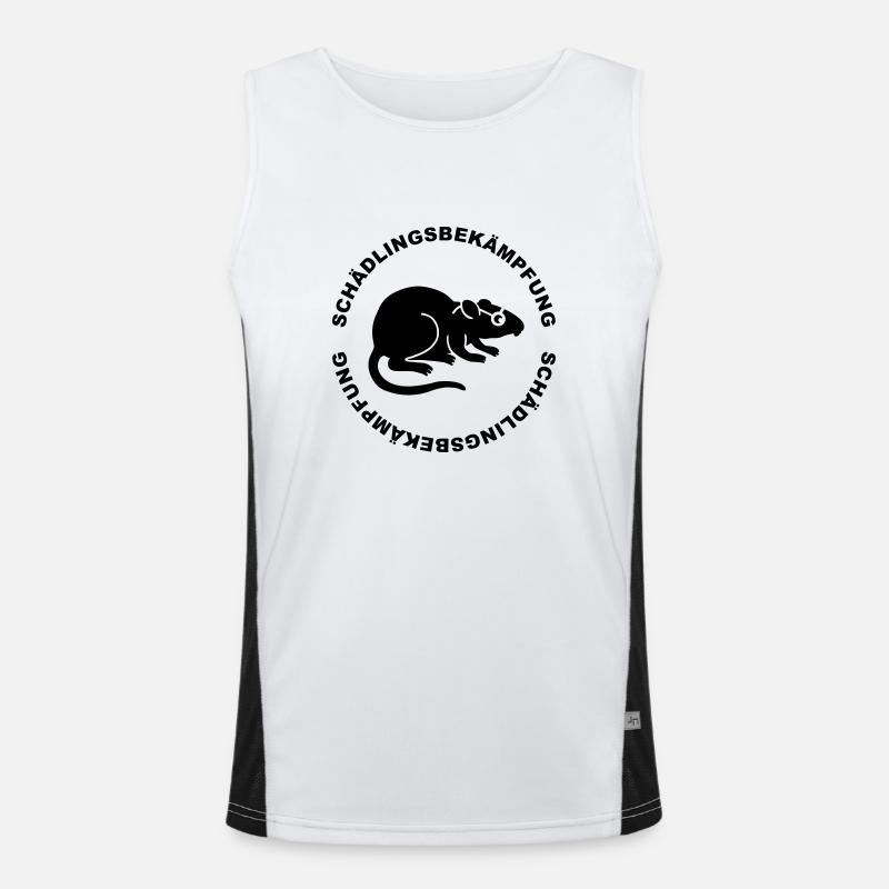 Schädlingdbekaempfung - Men's Functional Contrast Tank Top  - white/black
