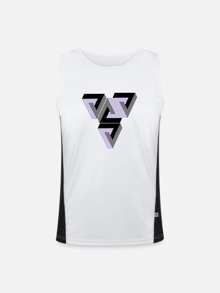 Penrose Triangle - Débardeur respirant contrasté Homme  - blanc/noir