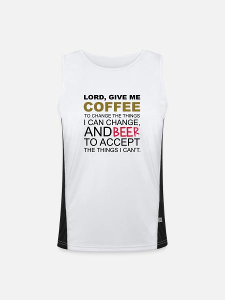 Coffee & Beer - Men's Functional Contrast Tank Top  - white/black