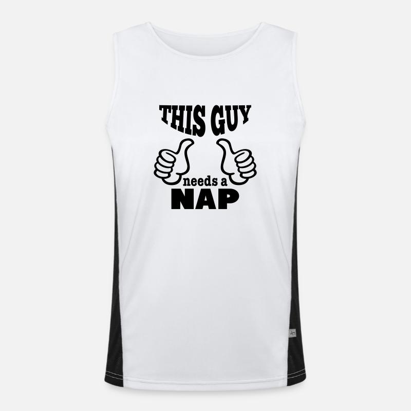 this guy - Men's Functional Contrast Tank Top  - white/black