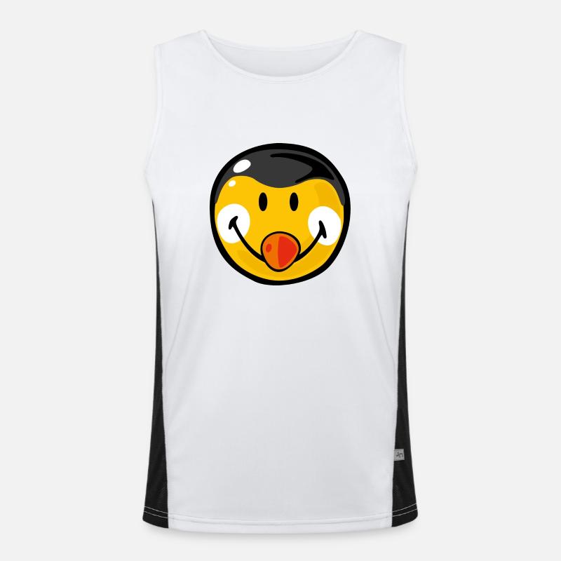 Smiley Penguin - Men's Functional Contrast Tank Top - white/black