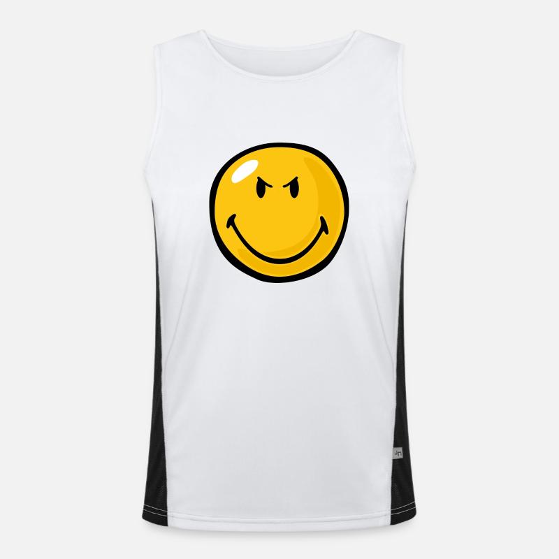 Smiley Anger Devious Funktionelles Kontrast-Tank Top für Männer 