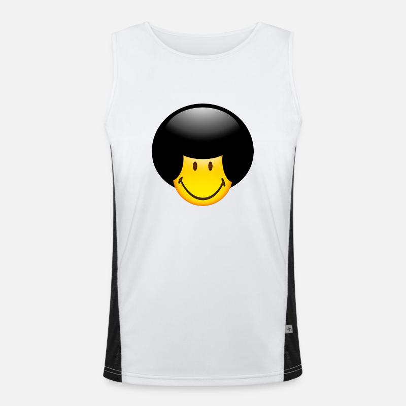 Smiley Afro Men's Functional Contrast Tank Top 