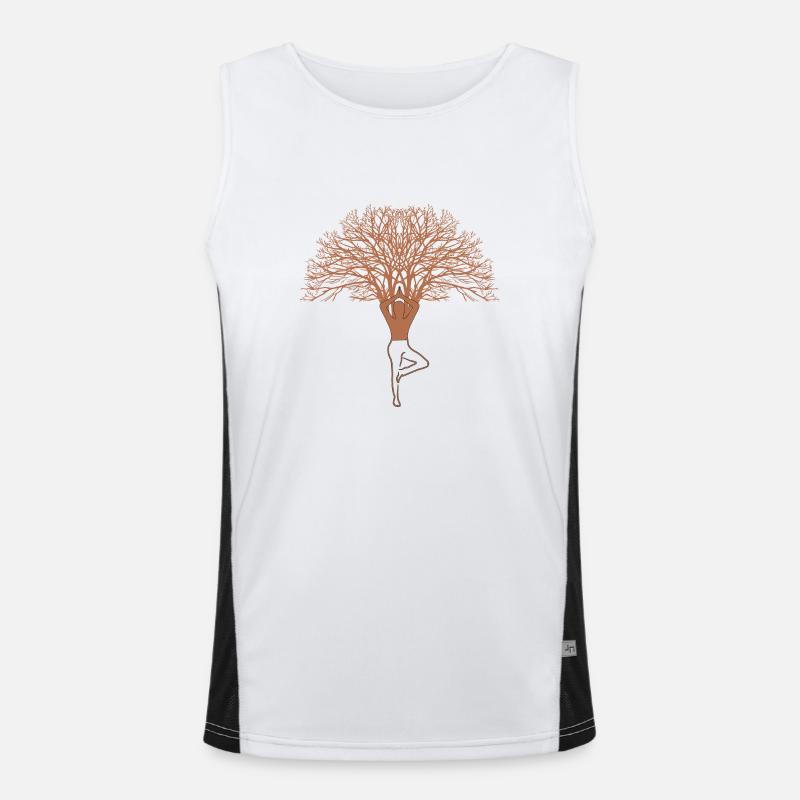 Conception d’arbre de yoga Débardeur respirant contrasté Homme 