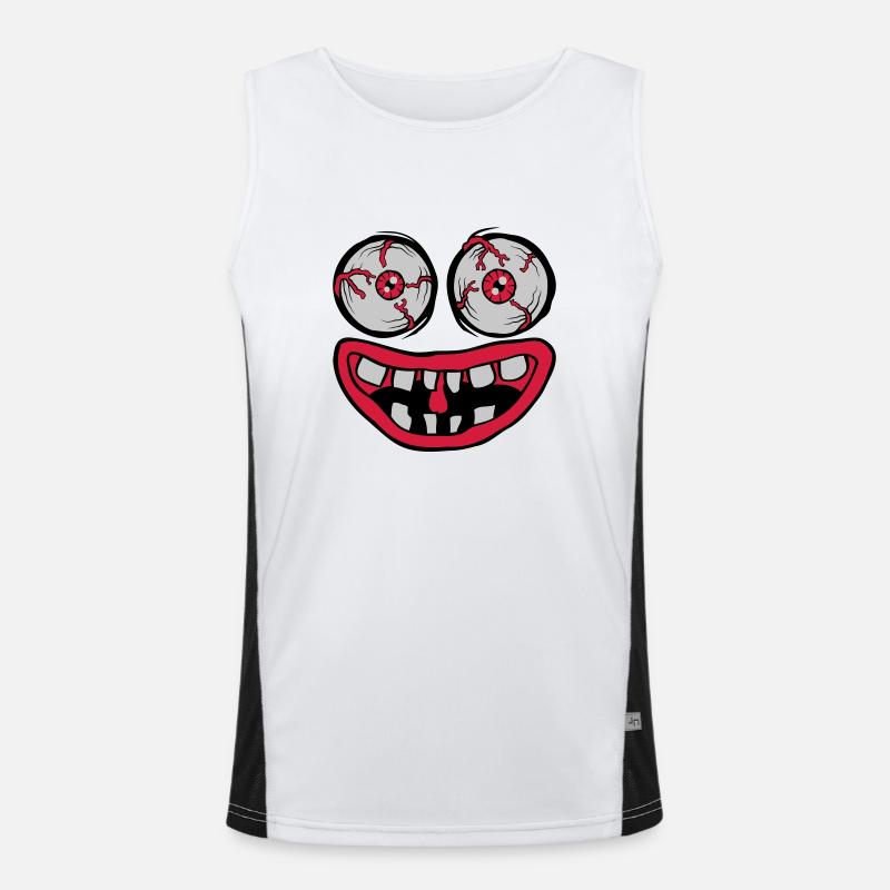 Evil Monster Horror Face Men's Functional Contrast Tank Top 