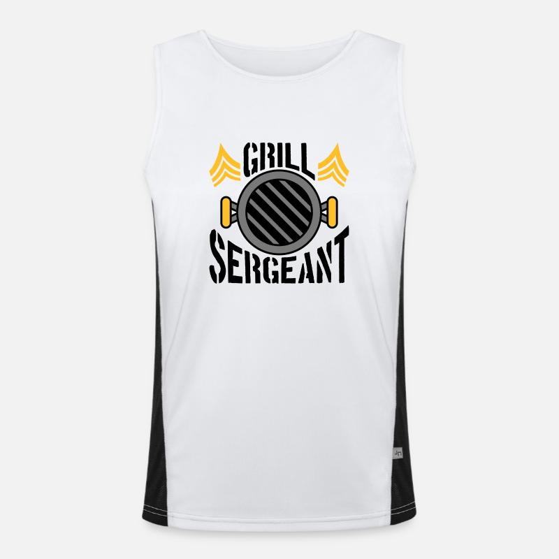 BBQ Grill Sergeant Barbecue Party Men's Functional Contrast Tank Top 