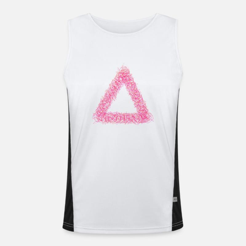 Triangle pink Men's Functional Contrast Tank Top 