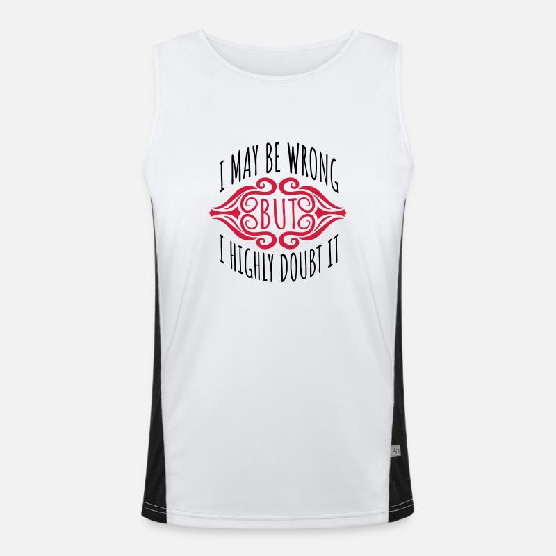 I may be wrong - Men's Functional Contrast Tank Top  - white/black