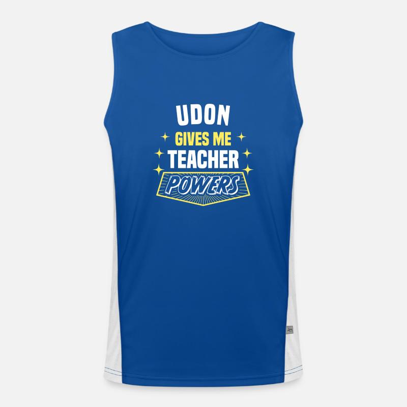 Udon Gives Me Teacher Powers Funny Professor Funktionelles Kontrast-Tank Top für Männer 