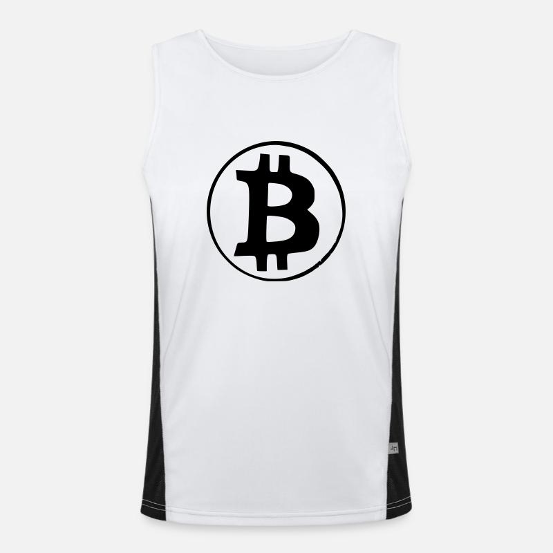 Bitcoin Krypto Währung virtuellen Lebens Vector 4 Funktionelles Kontrast-Tank Top für Männer 