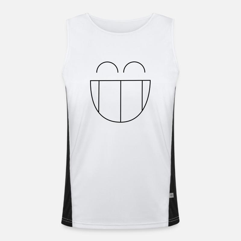 GLÜCKLICHES STÜCK. LÄCHELN. Funktionelles Kontrast-Tank Top für Männer 