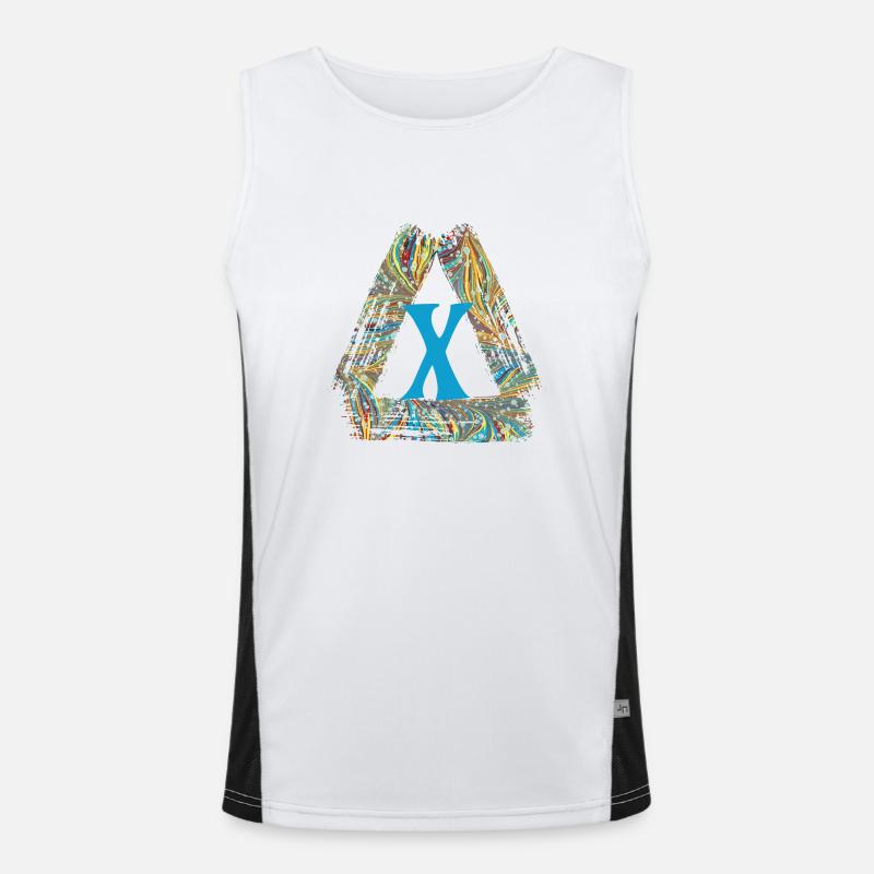 E 201 x - Men's Functional Contrast Tank Top  - white/black