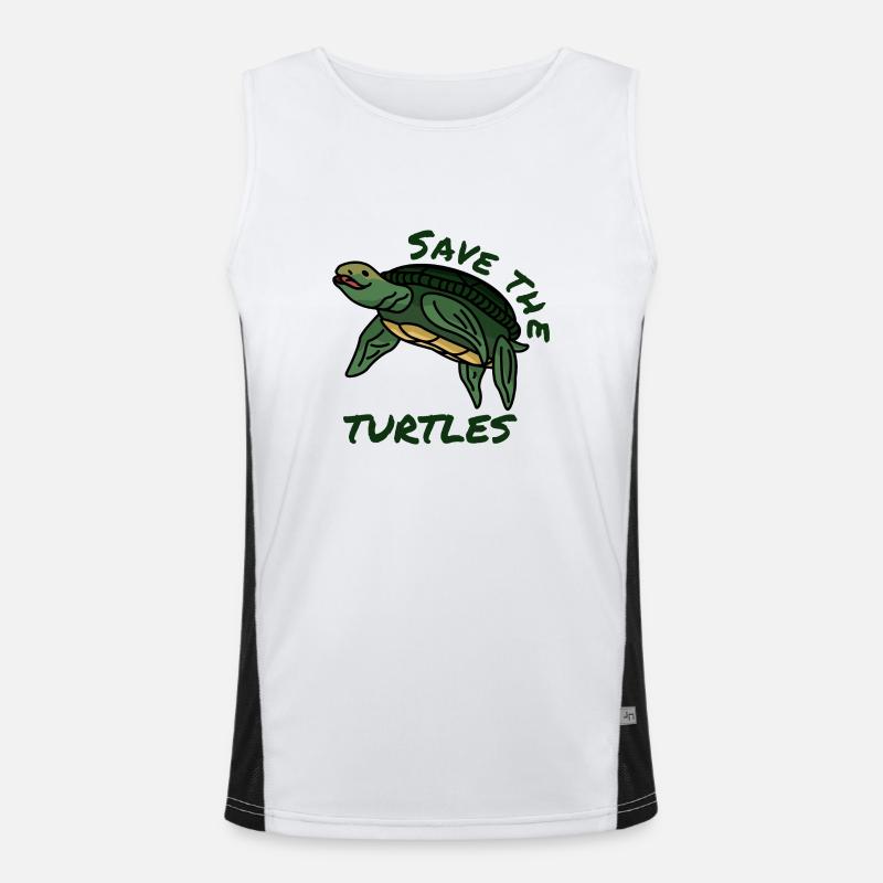 Save the turtles Help quote Environment Plastic Men's Functional Contrast Tank Top 