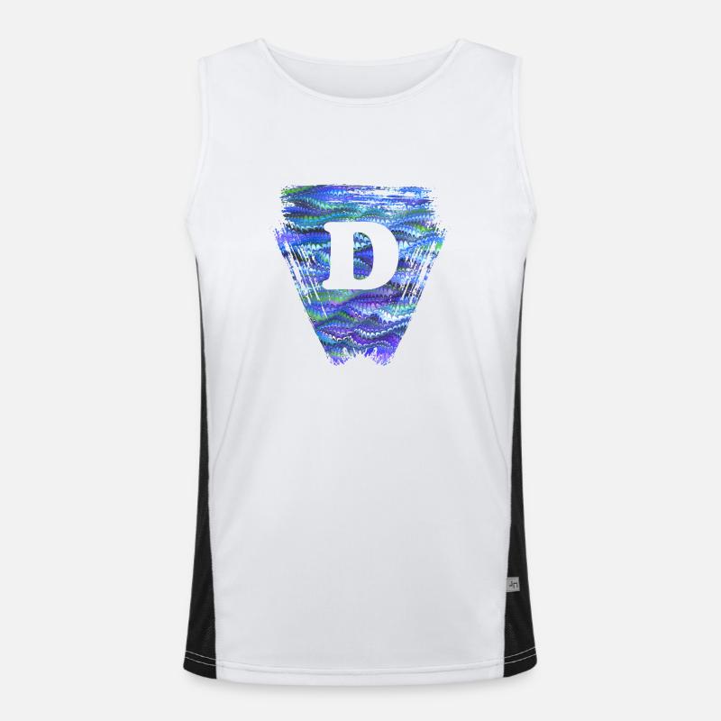 Triangle E 103 D - Men's Functional Contrast Tank Top  - white/black