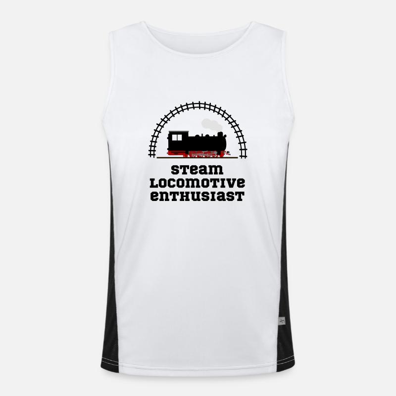 dampflok dampflokomotive eisenbahn Funktionelles Kontrast-Tank Top für Männer 
