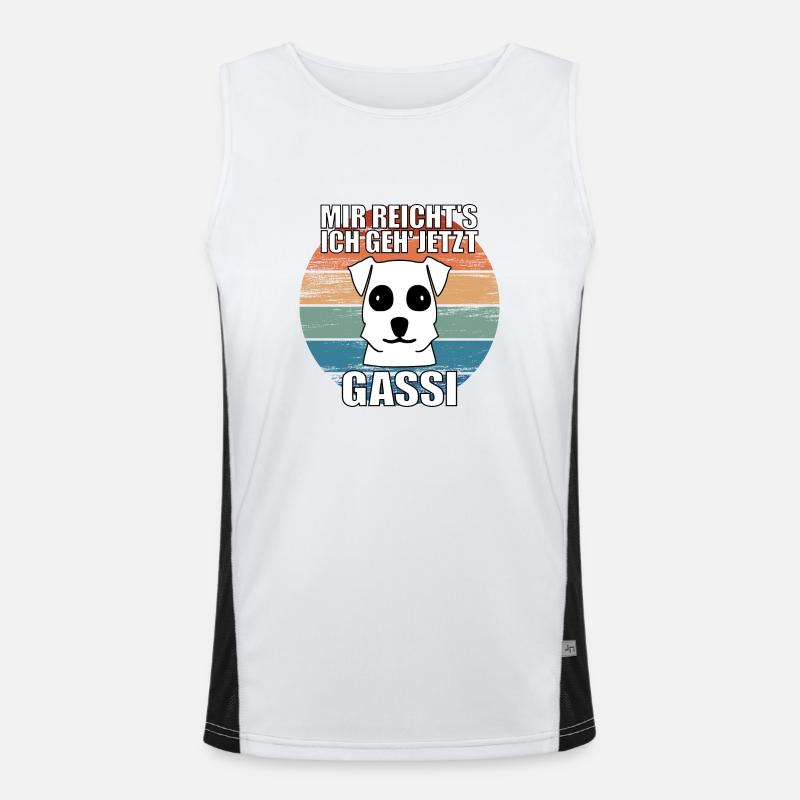 Mir reichts ich geh jetzt Gassi Hunde Spruch Funktionelles Kontrast-Tank Top für Männer 