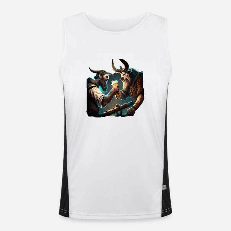 Seeman fights for his beer. Cool motif Men's Functional Contrast Tank Top 