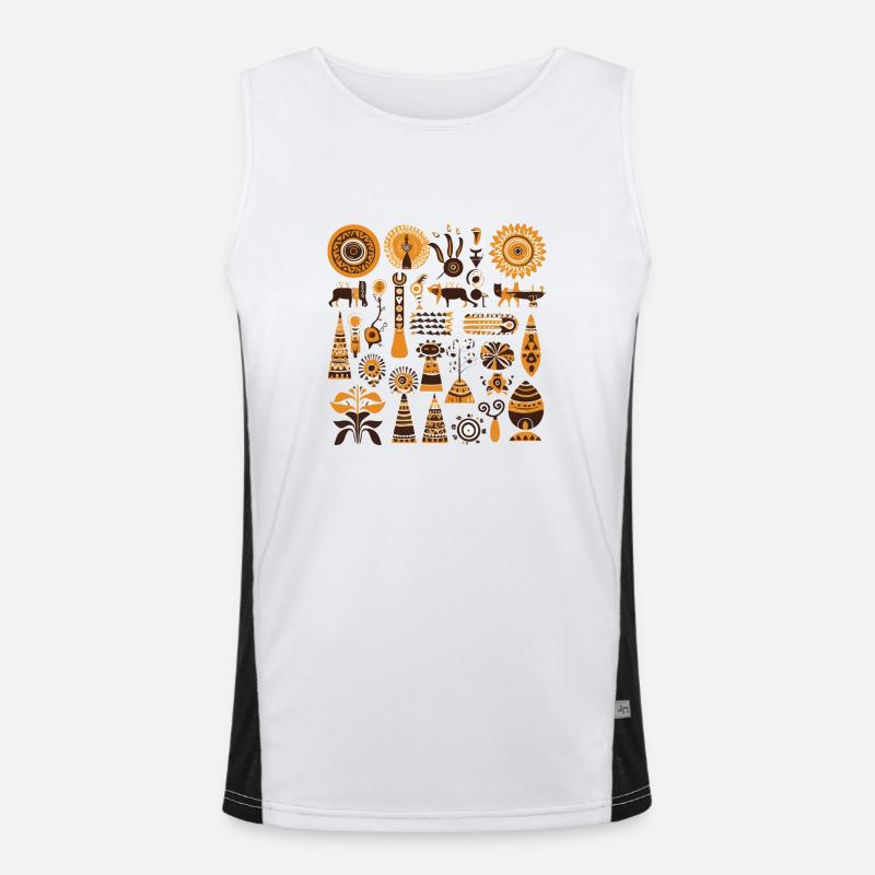 Afrikanische Folklore Funktionelles Kontrast-Tank Top für Männer 