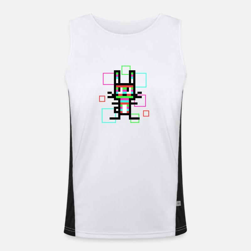 Regenbogen-Hase Funktionelles Kontrast-Tank Top für Männer 