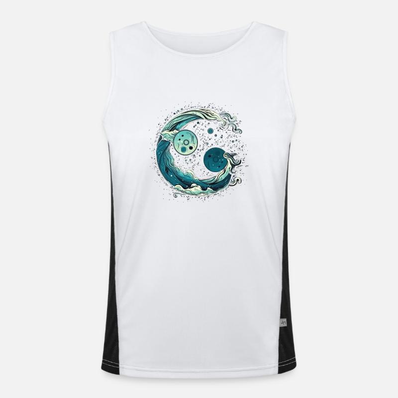 Yin et Yang Ocean Style Débardeur respirant contrasté Homme 