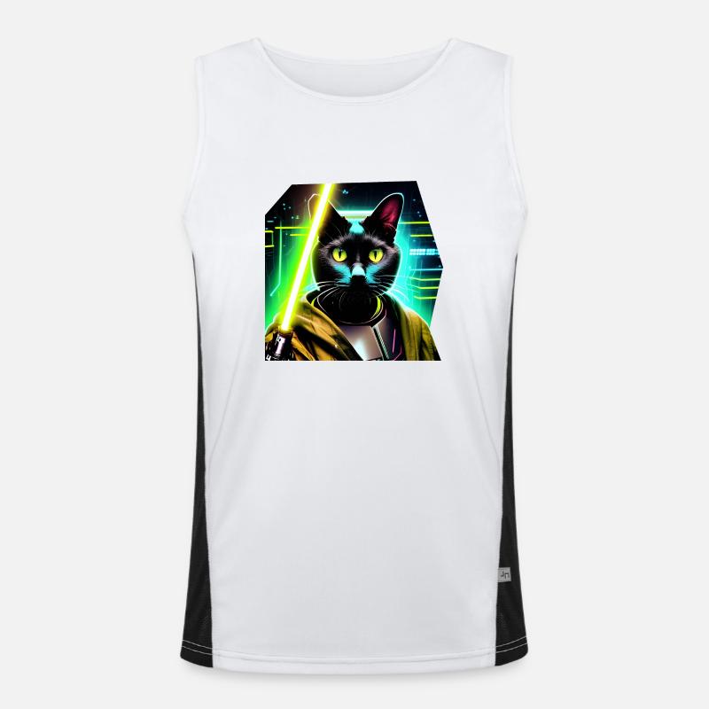 Chat avec sabre laser Débardeur respirant contrasté Homme 