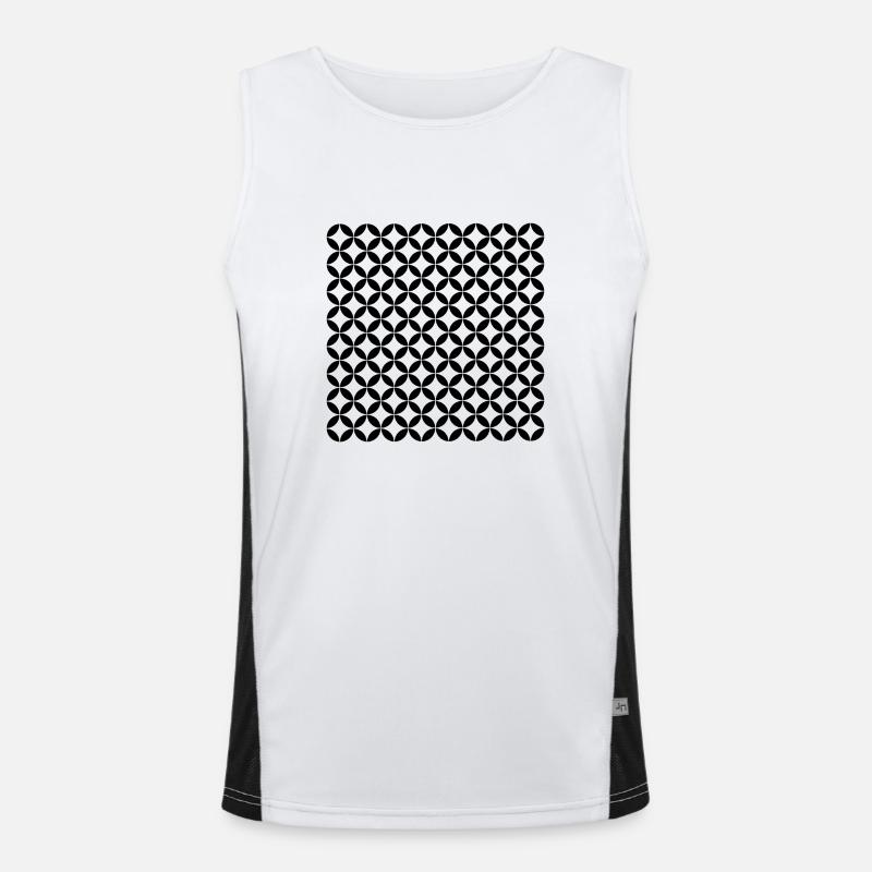 Pattern - Men's Functional Contrast Tank Top  - white/black
