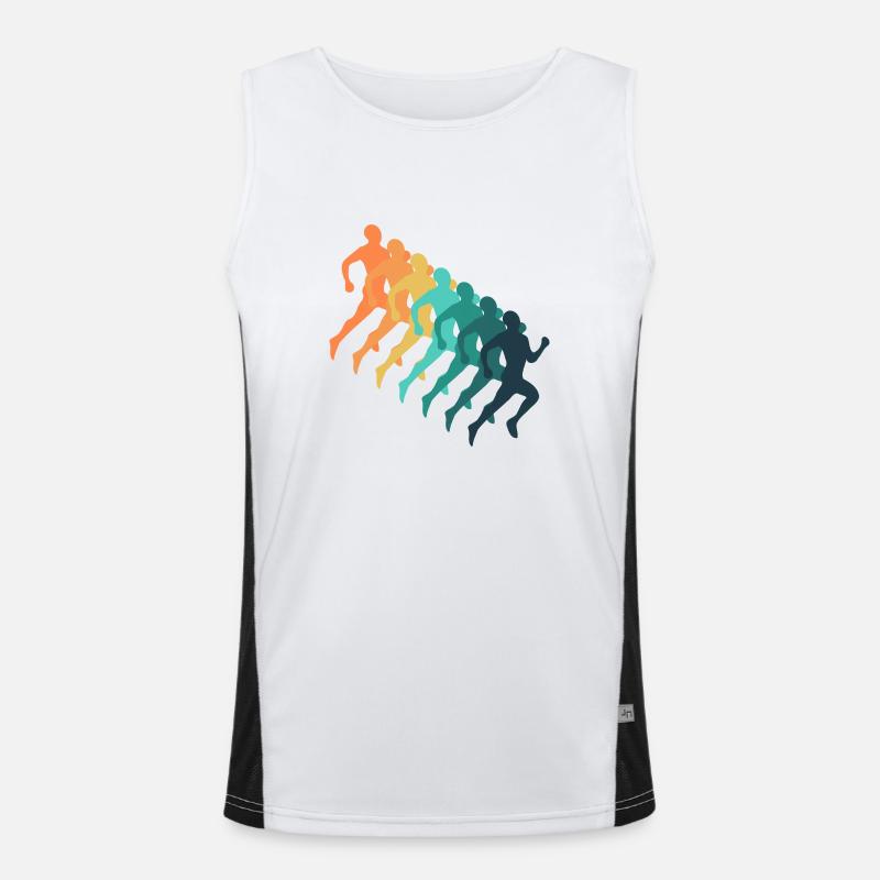 Course à pied rétro Débardeur respirant contrasté Homme 