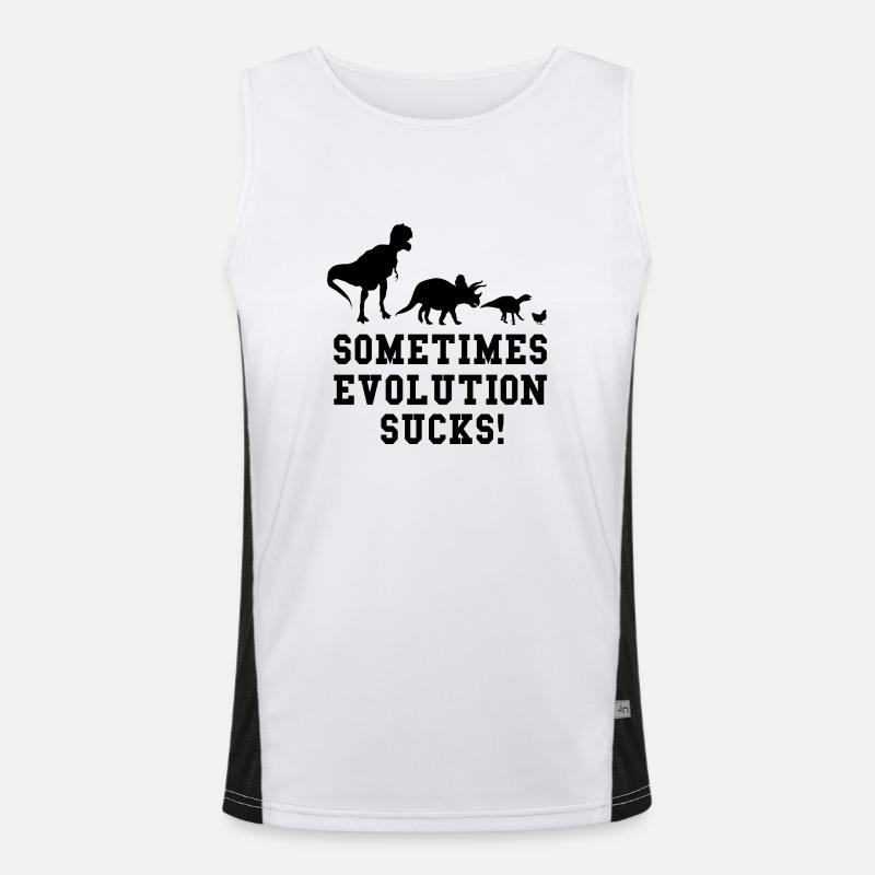 Teacher, Evolution, Irony, Funny saying, Humorous Men's Functional Contrast Tank Top 