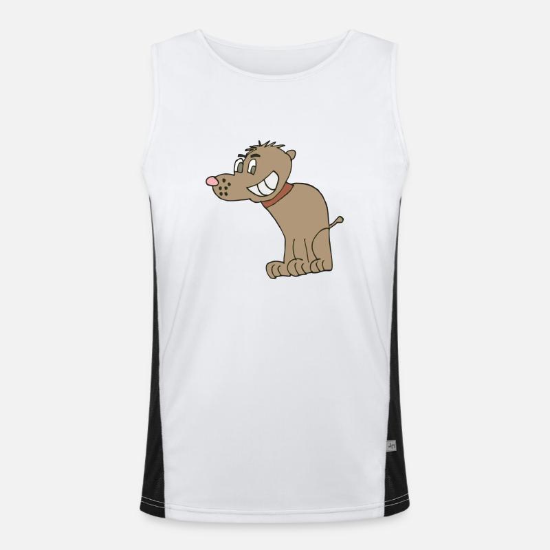 Funny dog laughing Men's Functional Contrast Tank Top 
