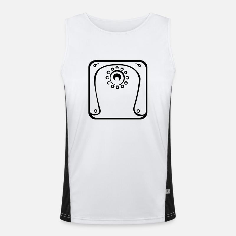 9 Kin Maya Mond BLK Funktionelles Kontrast-Tank Top für Männer 