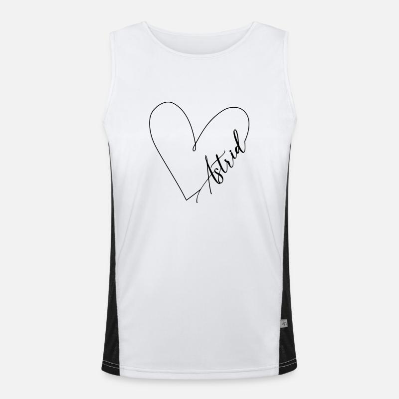 Astrid Name Herzlinie Funktionelles Kontrast-Tank Top für Männer 