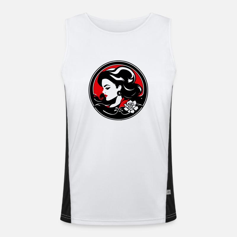 Rockabilly Funktionelles Kontrast-Tank Top für Männer 