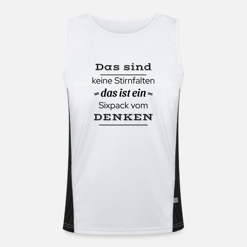 witziger Sixpack Spruch Funktionelles Kontrast-Tank Top für Männer 