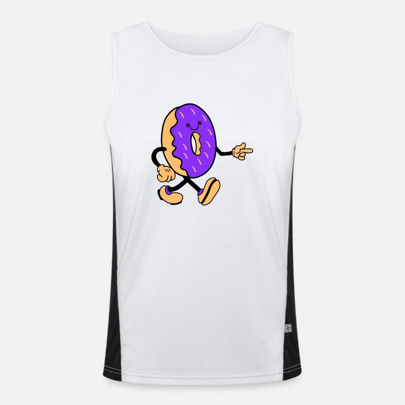 donut comic smile Funktionelles Kontrast-Tank Top für Männer 