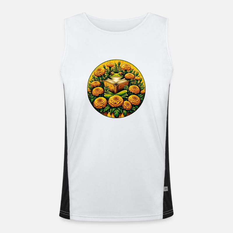 Frog Reading Men's Functional Contrast Tank Top 