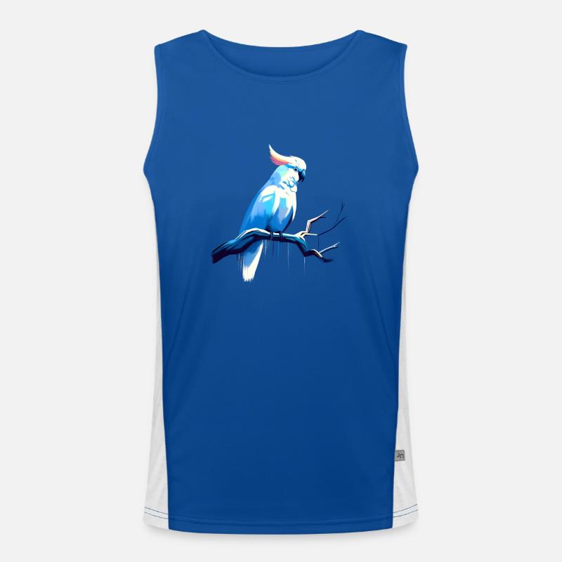 Kakadu auf Ast Funktionelles Kontrast-Tank Top für Männer 