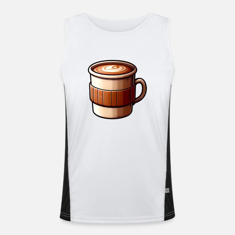 Kaffeetasse Funktionelles Kontrast-Tank Top für Männer 