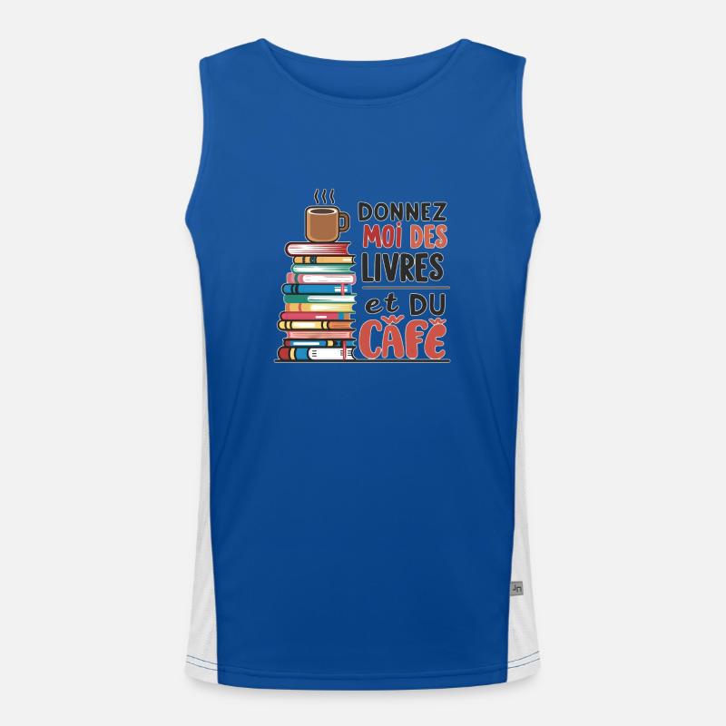 Bücher & Kaffee - Kultur & Trinken Funktionelles Kontrast-Tank Top für Männer 