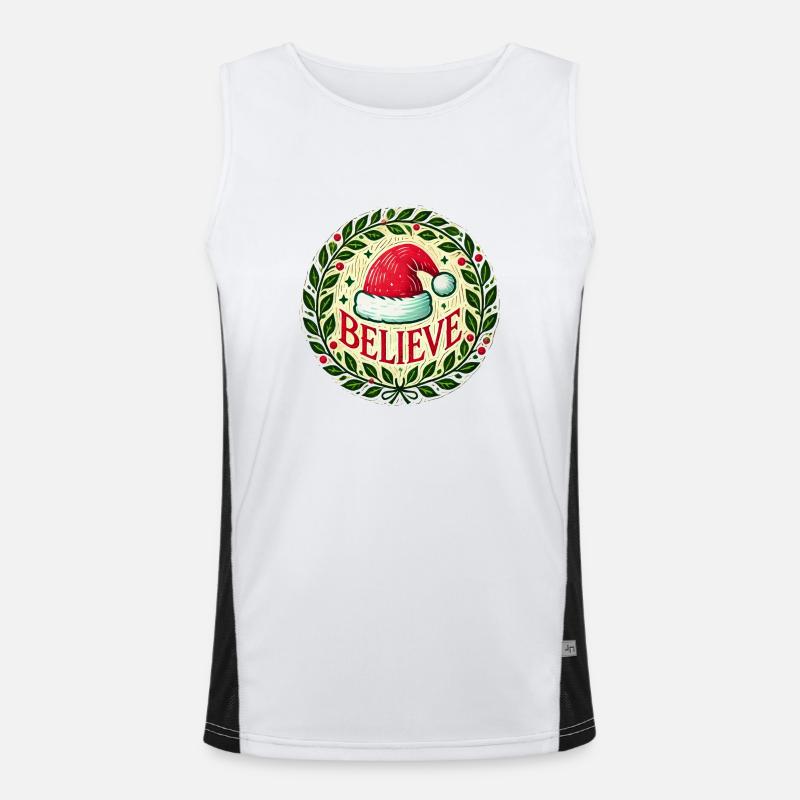 Christmas - Men's Functional Contrast Tank Top  - white/black