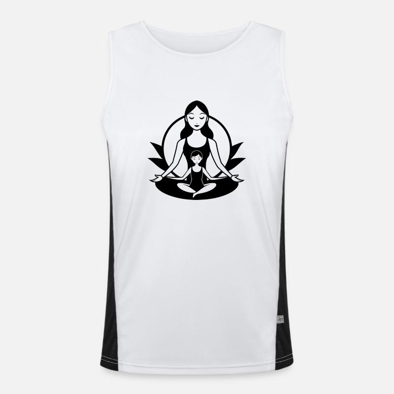 Mindful Moments: Moeder-Dochter Yoga Design Men's Functional Contrast Tank Top 