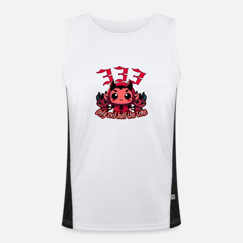 Chibi Devil - 333 Nur die Hälfte der Zeit böse Funktionelles Kontrast-Tank Top für Männer 